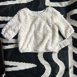 BCBGirls Fuzzy Winter White Toddler Sweater